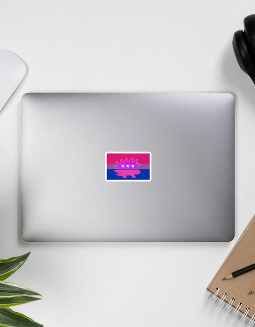 Load image into Gallery viewer, Libertarian Porcupine - LGBTQ - Bisexual Bubble-free stickers by Proud Libertarian
