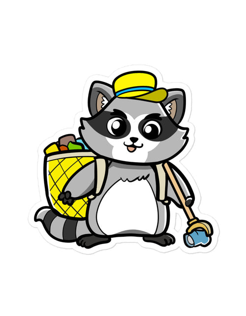 Load image into Gallery viewer, Trash Panda Cartoon Voluntary Raccoon Bubble-free stickers by Proud Libertarian
