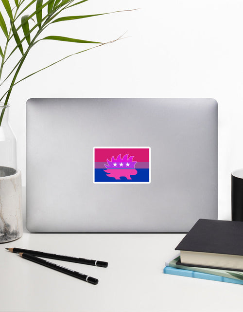 Load image into Gallery viewer, Libertarian Porcupine - LGBTQ - Bisexual Bubble-free stickers by Proud Libertarian
