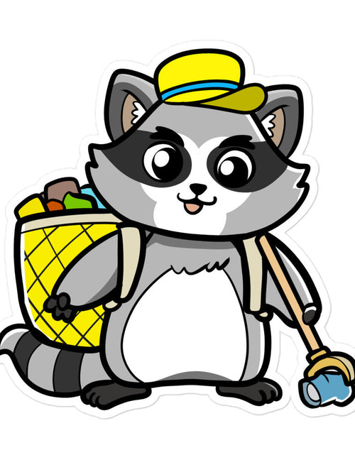 Load image into Gallery viewer, Trash Panda Cartoon Voluntary Raccoon Bubble-free stickers by Proud Libertarian
