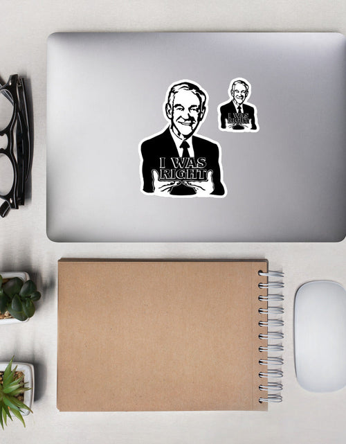 Load image into Gallery viewer, Ron Paul - I was Right Bubble-free stickers by Proud Libertarian
