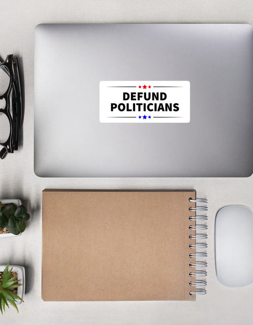 Load image into Gallery viewer, Defund Politicians (red and Blue) Bubble-free stickers by Proud Libertarian
