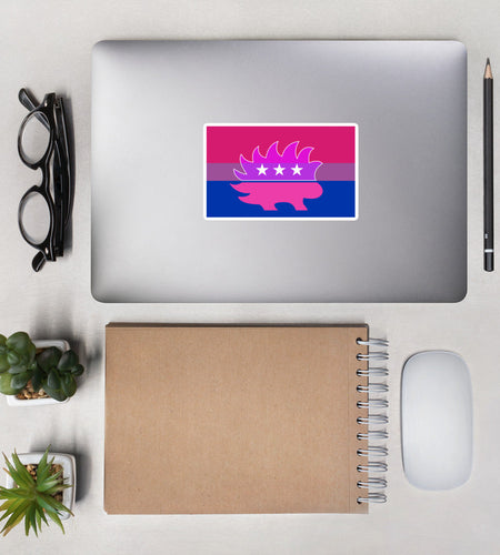 Libertarian Porcupine - LGBTQ - Bisexual Bubble-free stickers by Proud Libertarian