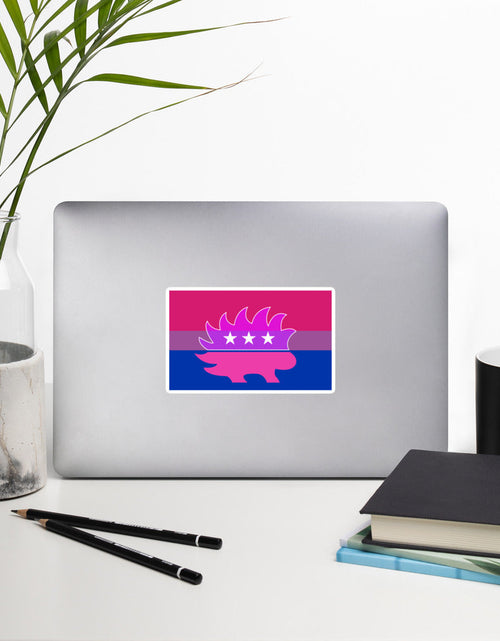 Load image into Gallery viewer, Libertarian Porcupine - LGBTQ - Bisexual Bubble-free stickers by Proud Libertarian

