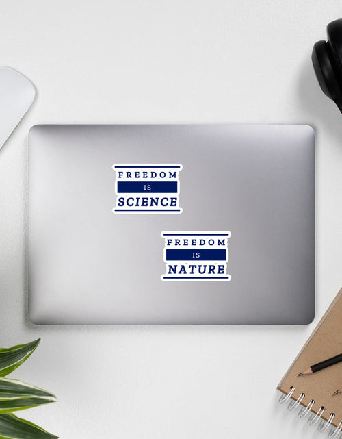 Load image into Gallery viewer, Freedom is Science, Freedom is Nature Bubble-free stickers by Proud Libertarian
