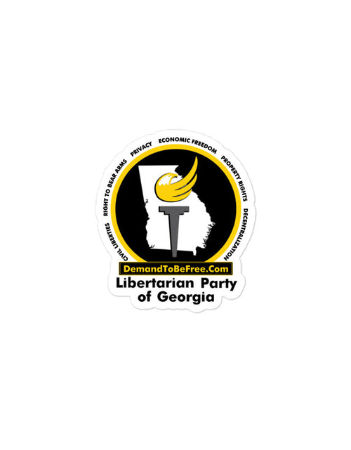 Load image into Gallery viewer, Libertarian Party of Georgia Bubble-free stickers by Proud Libertarian
