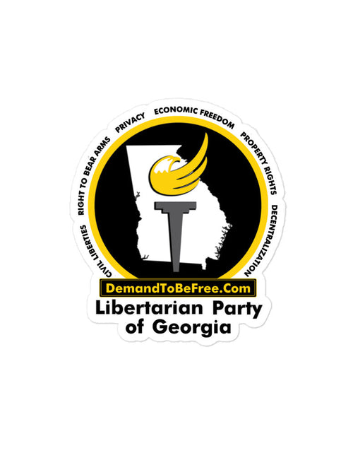 Load image into Gallery viewer, Libertarian Party of Georgia Bubble-free stickers by Proud Libertarian
