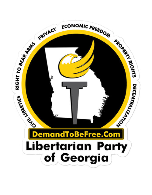 Load image into Gallery viewer, Libertarian Party of Georgia Bubble-free stickers by Proud Libertarian
