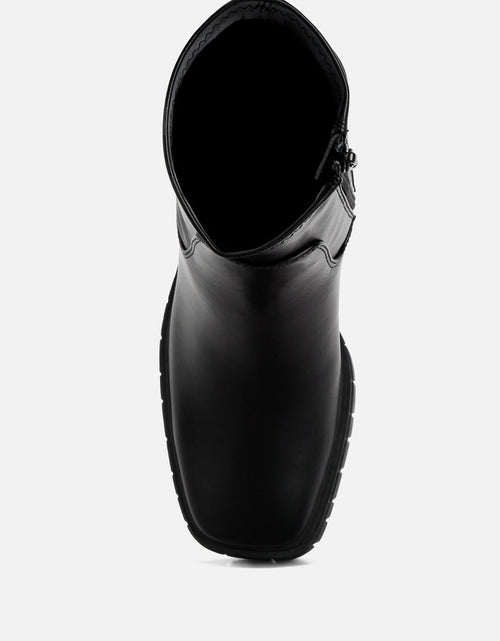 Load image into Gallery viewer, kokum faux leather platform ankle boots by London Rag
