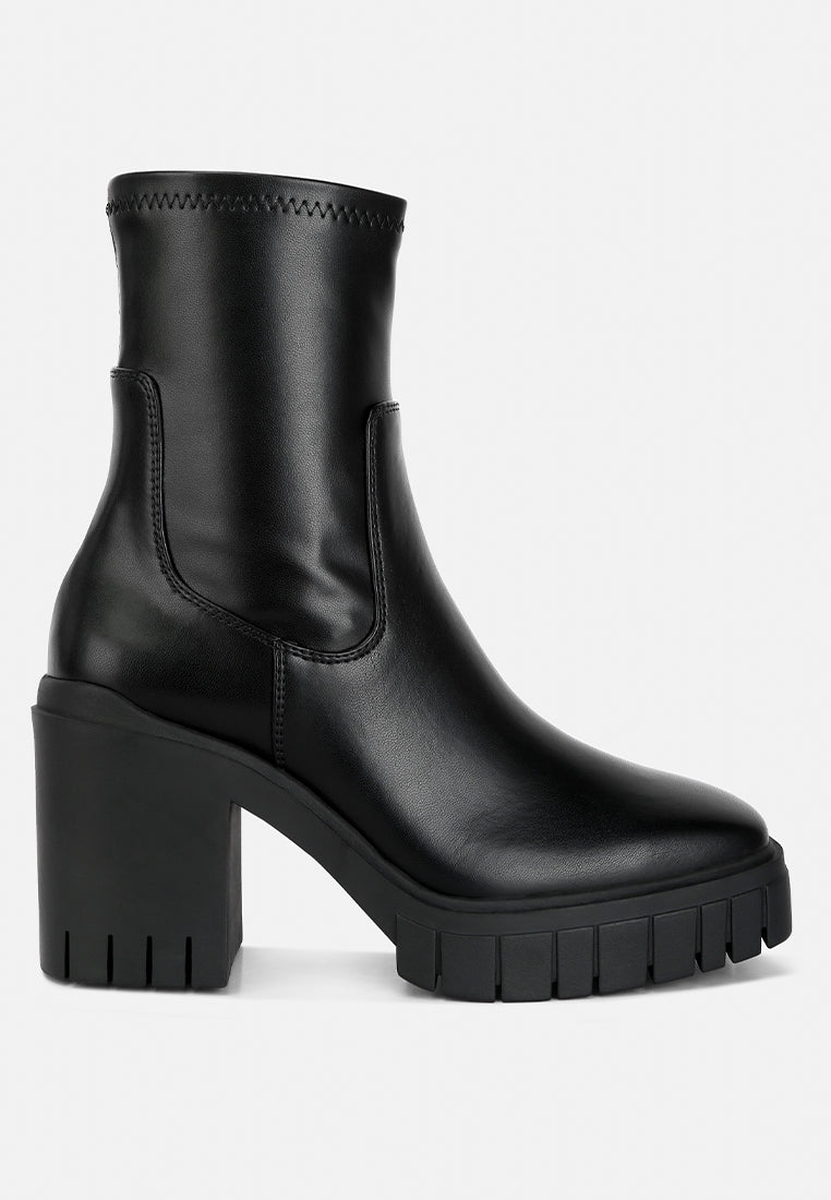 kokum faux leather platform ankle boots by London Rag