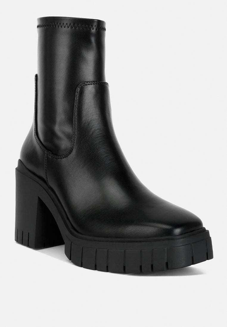 kokum faux leather platform ankle boots by London Rag