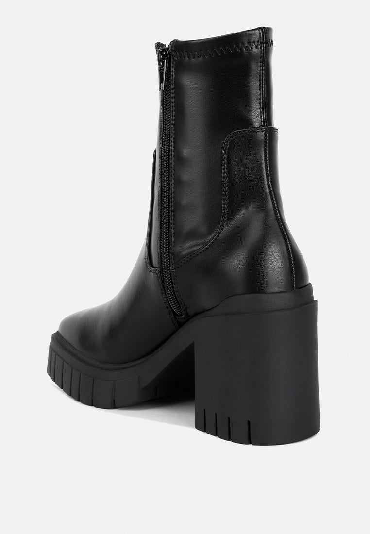 kokum faux leather platform ankle boots by London Rag