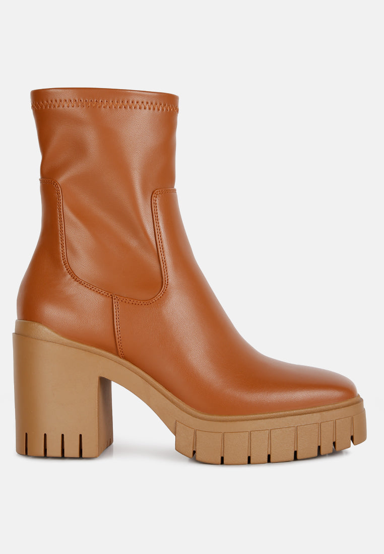 kokum faux leather platform ankle boots by London Rag