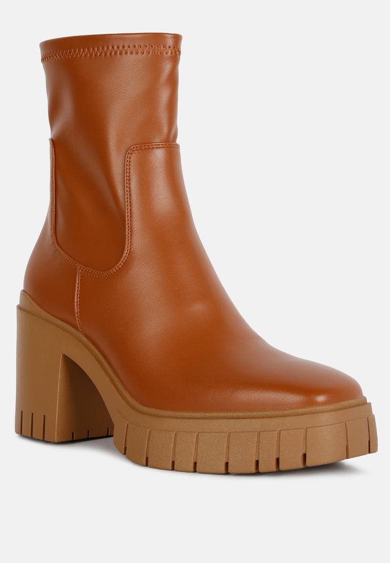 kokum faux leather platform ankle boots by London Rag