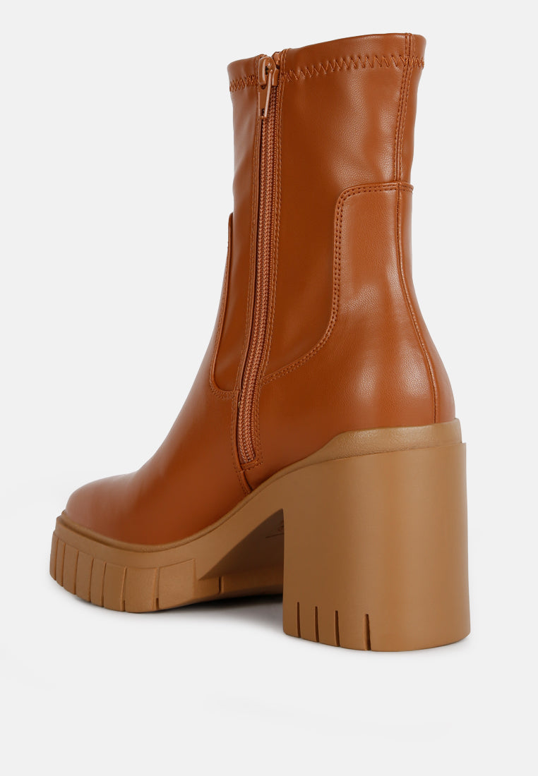 kokum faux leather platform ankle boots by London Rag