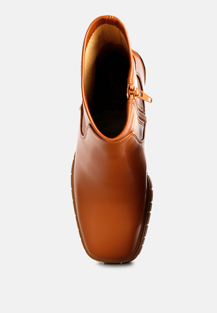 kokum faux leather platform ankle boots by London Rag