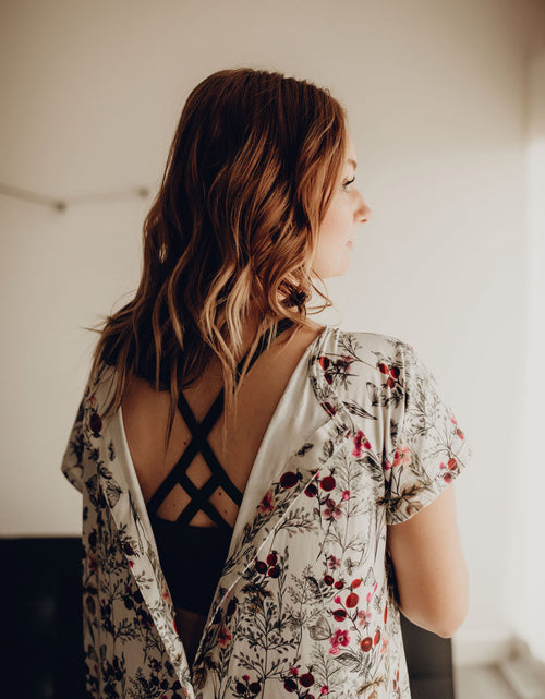 Load image into Gallery viewer, Floral Mommy Labor and Delivery Nursing Hospital Gown by Three Little Tots

