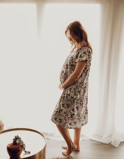 Load image into Gallery viewer, Floral Mommy Labor and Delivery Nursing Hospital Gown by Three Little Tots
