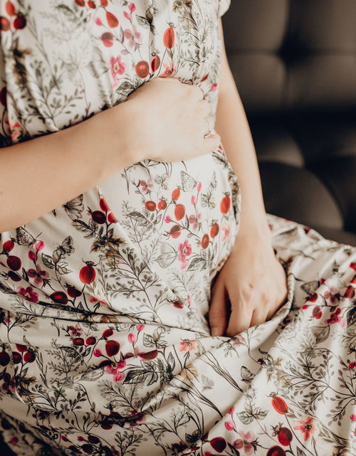 Load image into Gallery viewer, Floral Mommy Labor and Delivery Nursing Hospital Gown by Three Little Tots
