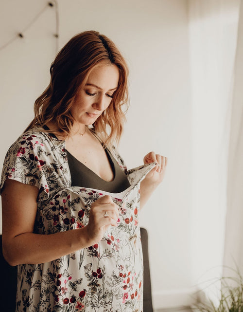 Load image into Gallery viewer, Floral Mommy Labor and Delivery Nursing Hospital Gown by Three Little Tots
