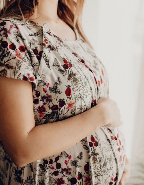 Load image into Gallery viewer, Floral Mommy Labor and Delivery Nursing Hospital Gown by Three Little Tots

