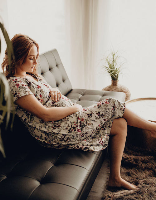 Load image into Gallery viewer, Floral Mommy Labor and Delivery Nursing Hospital Gown by Three Little Tots

