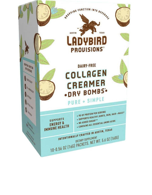 Load image into Gallery viewer, Collagen Creamer (Dairy-Free), Pure + Simple Dry Bomb Packets - 6 Boxes x 10 Packets by Farm2Me
