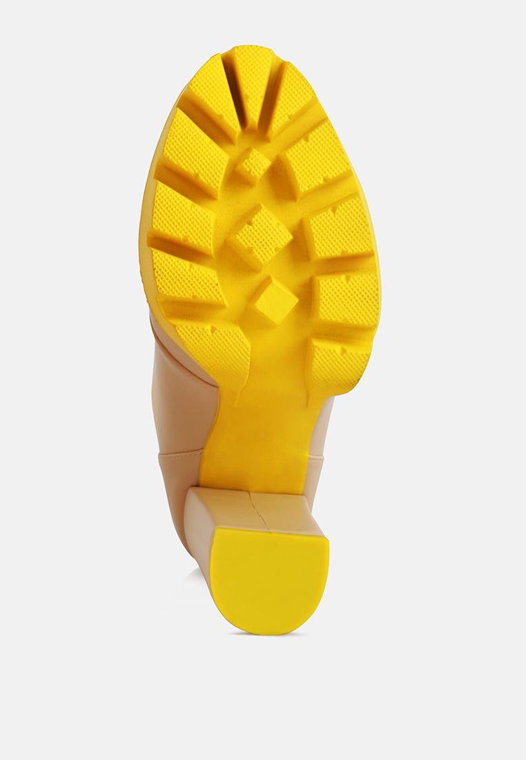 larch cushion collared biker boots by London Rag
