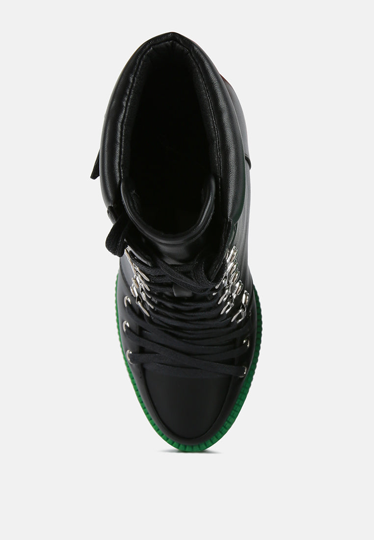 larch cushion collared biker boots by London Rag