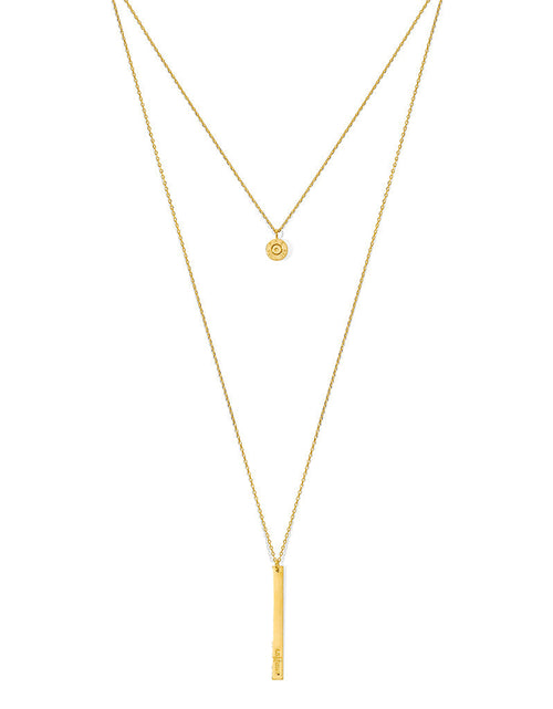 Load image into Gallery viewer, Layered Bar Bullet Necklace by SLATE + SALT
