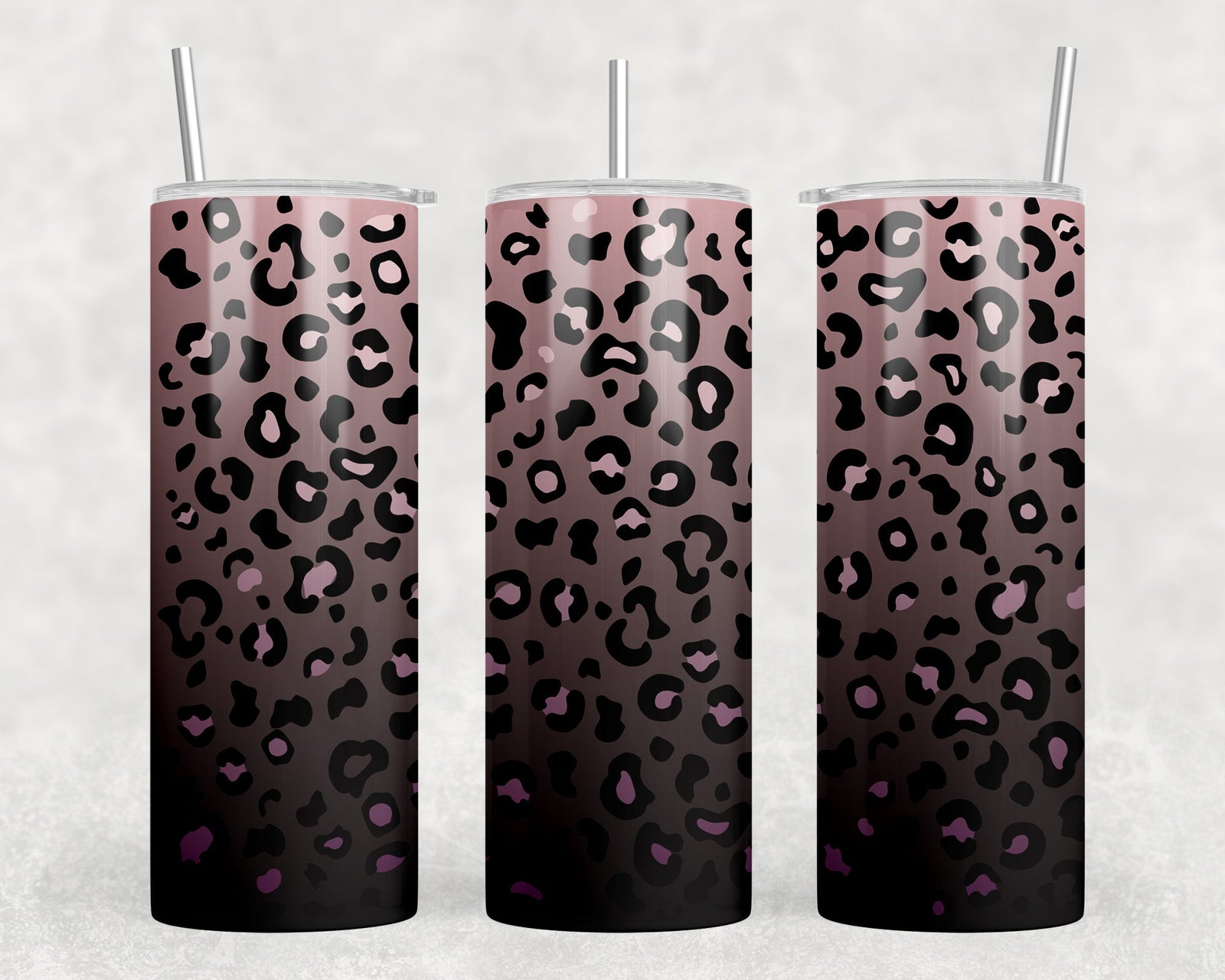 Leopard Print - 20 oz Steel Skinny Tumbler - Optional Blue Tooth Speaker - Speaker Color will Vary by Rowdy Ridge Co