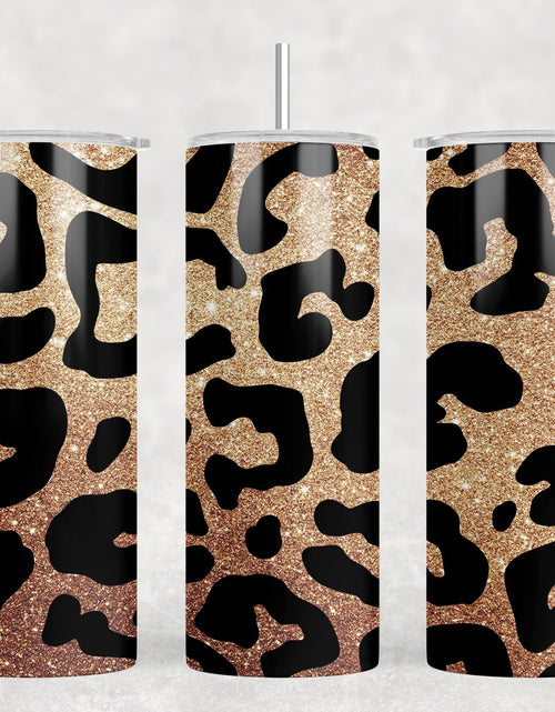 Load image into Gallery viewer, Leopard Print - 20 oz Steel Skinny Tumbler - Optional Blue Tooth Speaker - Speaker Color will Vary by Rowdy Ridge Co
