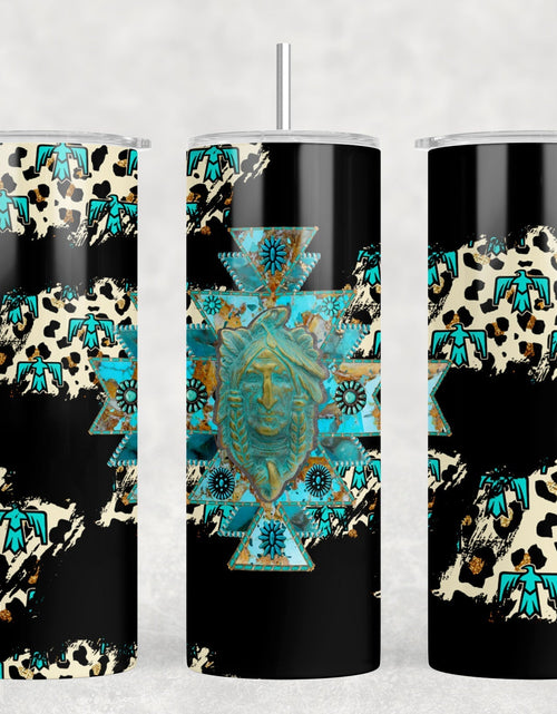 Load image into Gallery viewer, Leopard Print Chief  - 20 oz Steel Skinny Tumbler - Optional Blue Tooth Speaker - Speaker Color will Vary by Rowdy Ridge Co
