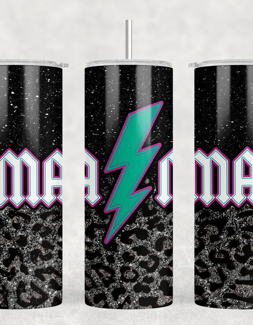 Load image into Gallery viewer, Leopard Print Mama  - 20 oz Steel Skinny Tumbler - Optional Blue Tooth Speaker - Speaker Color will Vary by Rowdy Ridge Co
