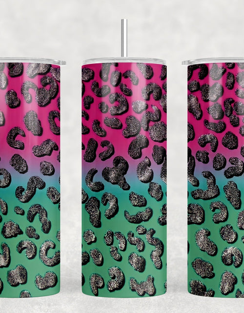 Load image into Gallery viewer, Leopard Print|Skinny Tumbler|Optional Bluetooth Speaker| Speaker Color Varies by Rowdy Ridge Co
