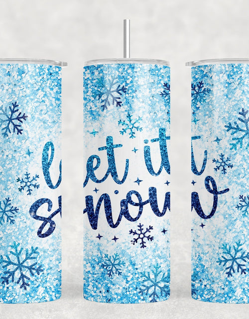 Load image into Gallery viewer, Let It Snow - 20 oz Steel Skinny Tumbler - Optional Blue Tooth Speaker - Speaker Color will Vary by Rowdy Ridge Co
