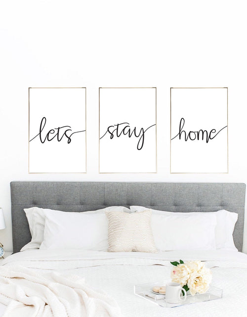 Load image into Gallery viewer, Lets Stay Home Couple Black Set Of 3 Bedroom Prints by WinsterCreations™ Official Store
