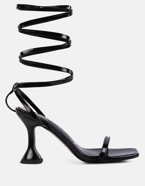 Load image into Gallery viewer, lewk strappy tie up spool heel sandals by London Rag
