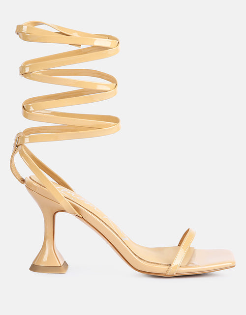 Load image into Gallery viewer, lewk strappy tie up spool heel sandals by London Rag
