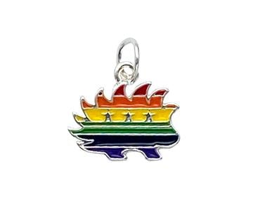 Load image into Gallery viewer, Charm: Libertarian Rainbow LGBTQ Porcupine  (with Keychain or Jewelry included) by Proud Libertarian
