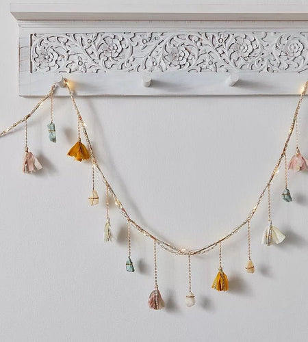 Liberty and Silk Tassel Healing Crystal Garland by Ariana Ost
