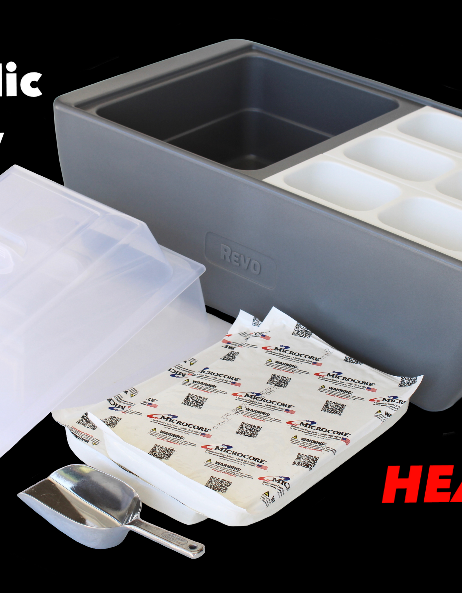 REVO Dubler HEAT | Flameless Chafer and Cooler | Metallic Gray by REVO COOLERS, LLC
