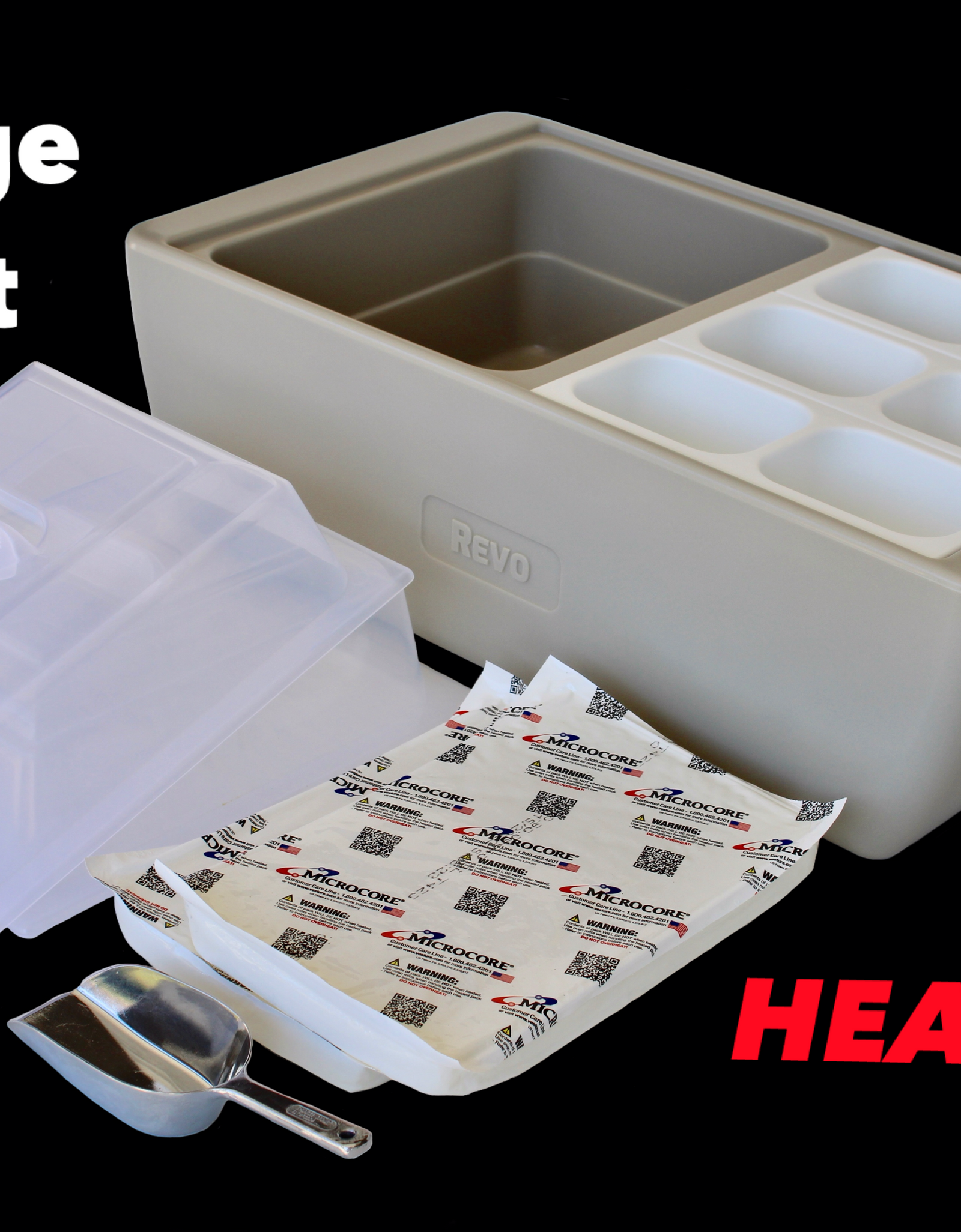 REVO Dubler HEAT | Flameless Chafer and Cooler | Greige Mist by REVO COOLERS, LLC