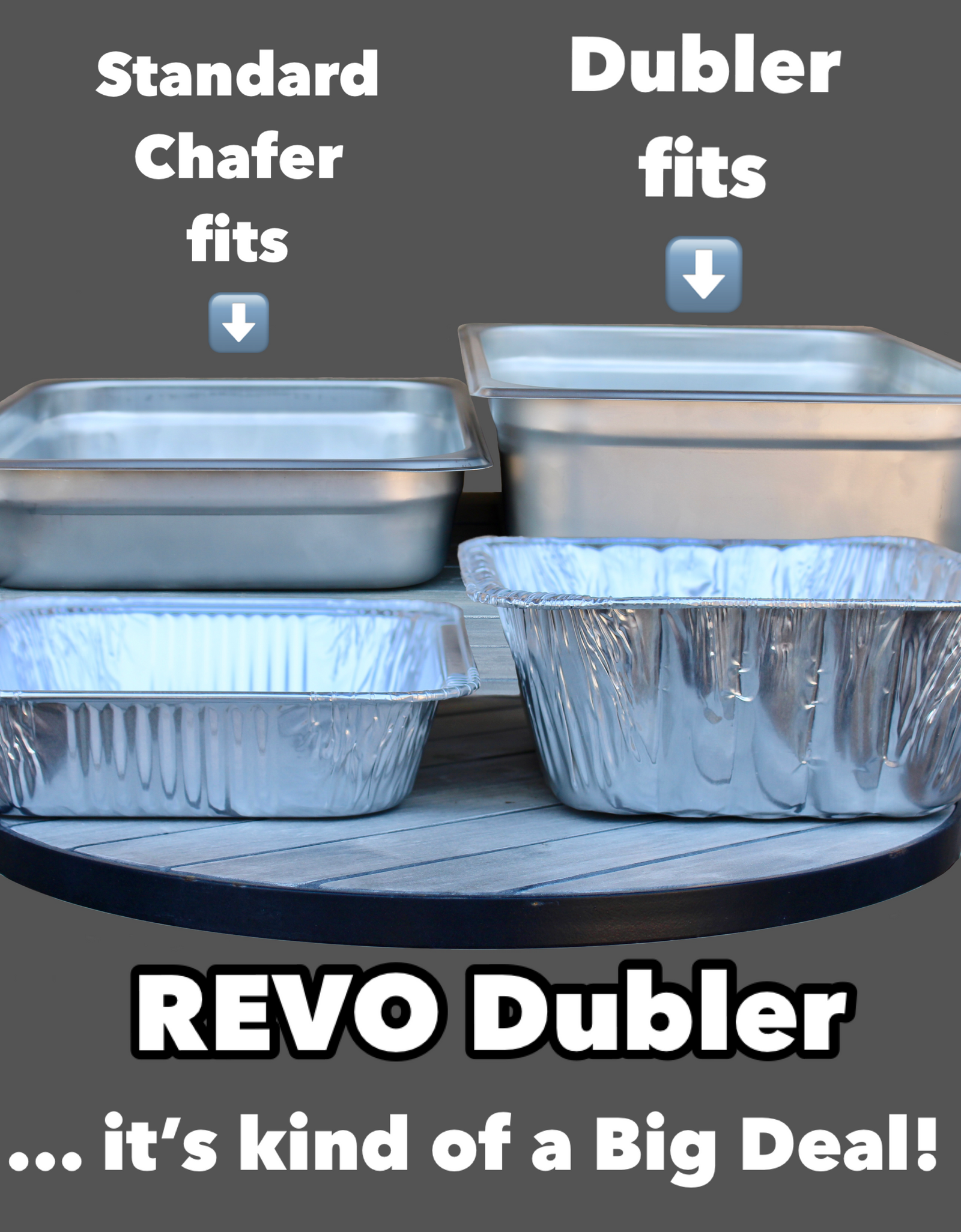 REVO Dubler HEAT | Flameless Chafer and Cooler | Metallic Gray by REVO COOLERS, LLC