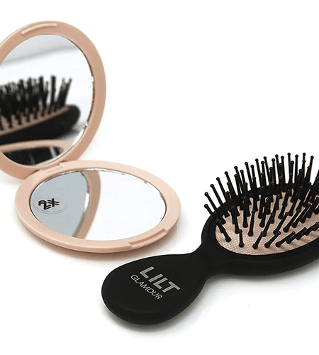 Lilt 2-Piece Compact Hair Brush & Mirror Gift Set