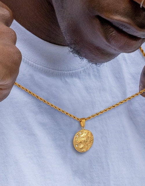 Load image into Gallery viewer, Lion Head Coin Pendant Necklace by Bling Proud | Urban Jewelry Online Store
