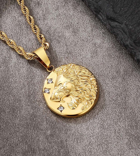 Lion Head Coin Pendant Necklace by Bling Proud | Urban Jewelry Online Store