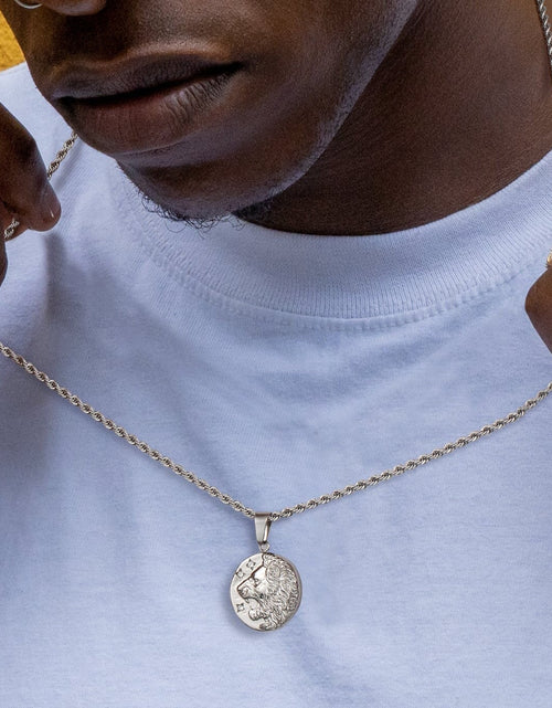 Load image into Gallery viewer, Lion Head Coin Pendant Necklace by Bling Proud | Urban Jewelry Online Store
