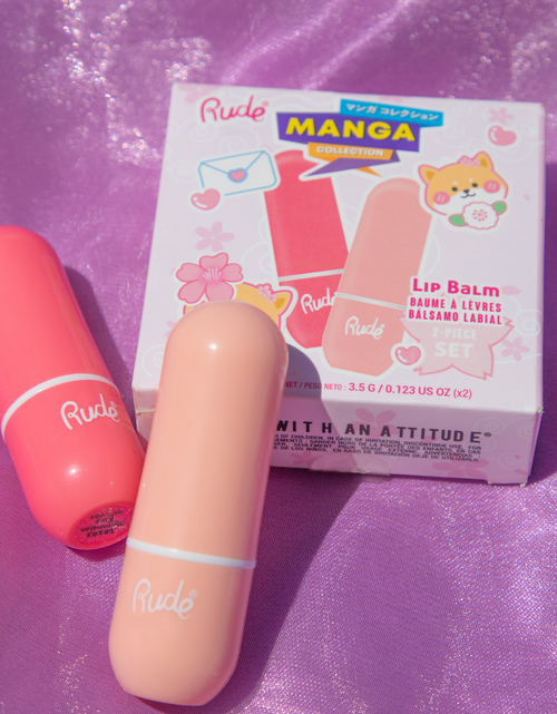 Load image into Gallery viewer, RUDE Manga Collection Lip Balm Duo - Watermelon Kiss / Peach Kiss Duo
