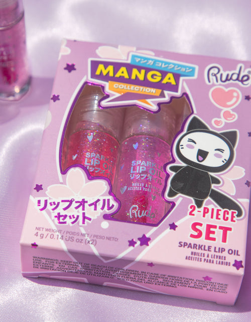 Load image into Gallery viewer, RUDE Manga Collection Sparkle Lip Oil Duo - Strawberry / Grape Duo

